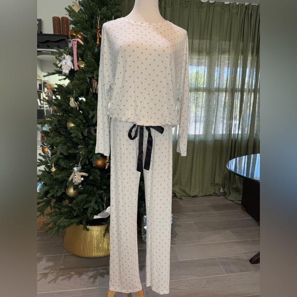 NWOT The White Company Jersey Floral Print Tie Hem Pyjama Set L - Picture 2 of 12